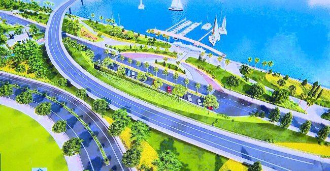 Phối cảnh Dự án Kè chống sạt lở và tôn tạo cảnh quan bờ Nam sông Trà Khúc. Ảnh: CTTĐT.