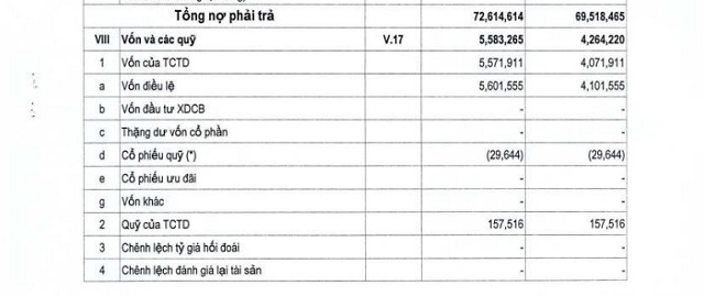 Nợ phải trả chiếm 93% tổng nguồn vốn mà NCBank đang có