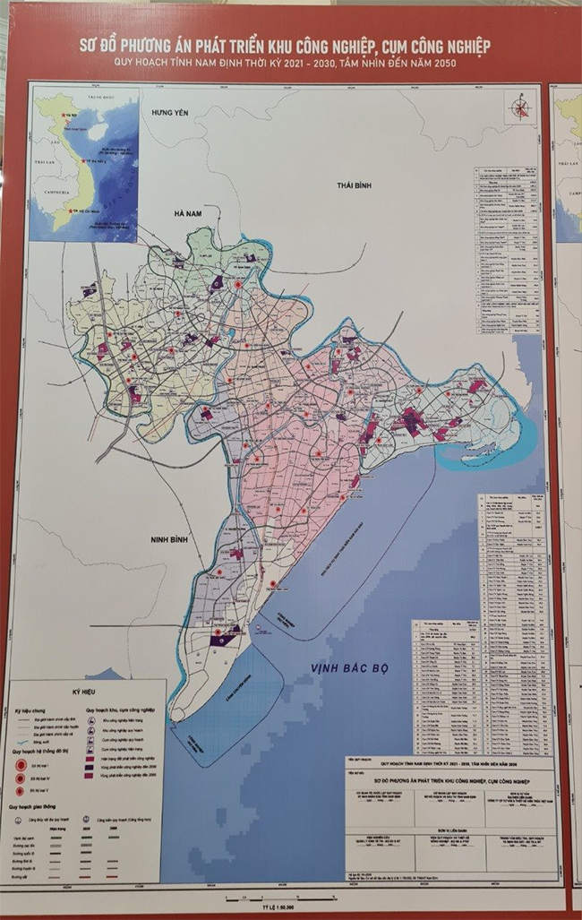 Sơ đồ phương án phát triển KCN, cụm công nghiệp trên địa bàn tỉnh Nam Định theo Quy hoạch tỉnh thời kỳ 2021-2030, tầm nhìn đến năm 2050 đã được Thủ tướng Chính phủ phê duyệt.