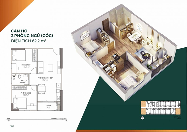 Thiết kế căn hộ chung cư điển hình tại Evergreen Bắc Giang.