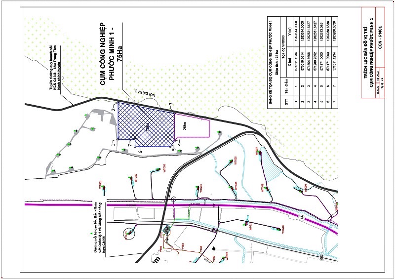 Bản đồ vị trị Cụm công nghiệp Phước Minh 1. Nguồn: UBND tỉnh Ninh Thuận.