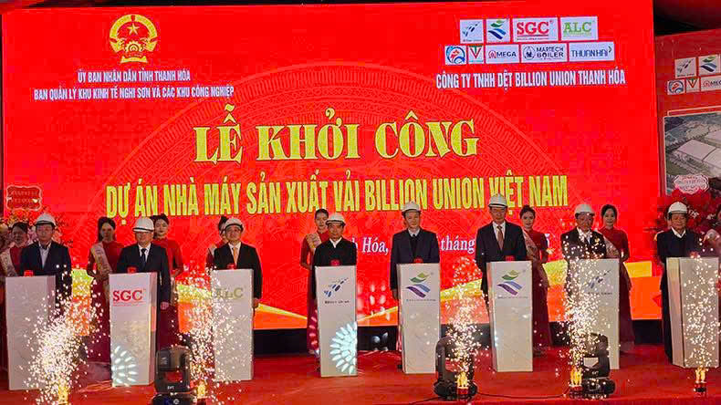 Lễ khởi công dự án Nhà máy sản xuất vải Billion Union Việt Nam