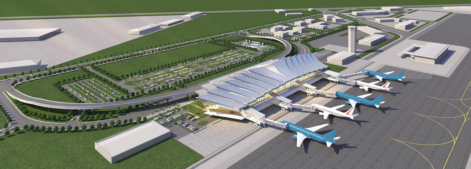 Phối cảnh cảng Hàng không quốc tế Phú Bài. Ảnh: Internet 