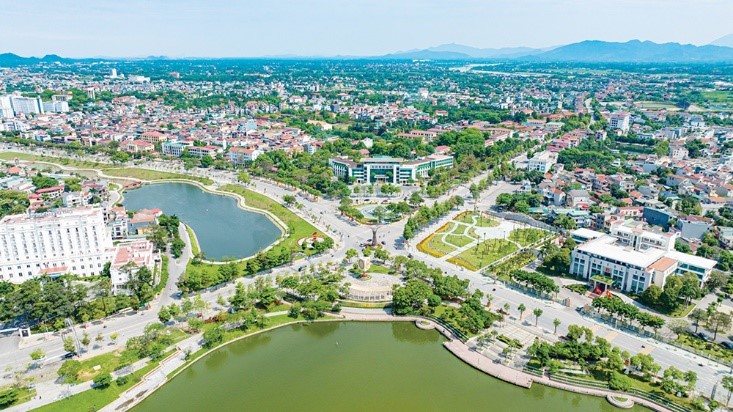 Một góc TP Việt Trì nhìn từ trên cao (nguồn ảnh: Báo Phú Thọ).