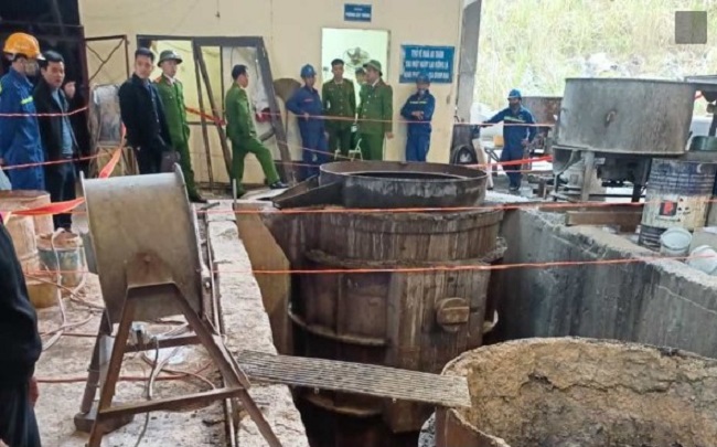 Hiện trường nơi xảy ra vụ nổ ngày 23/2/2024 khiến 1 công nhân tử vong và 1 người bị thương.