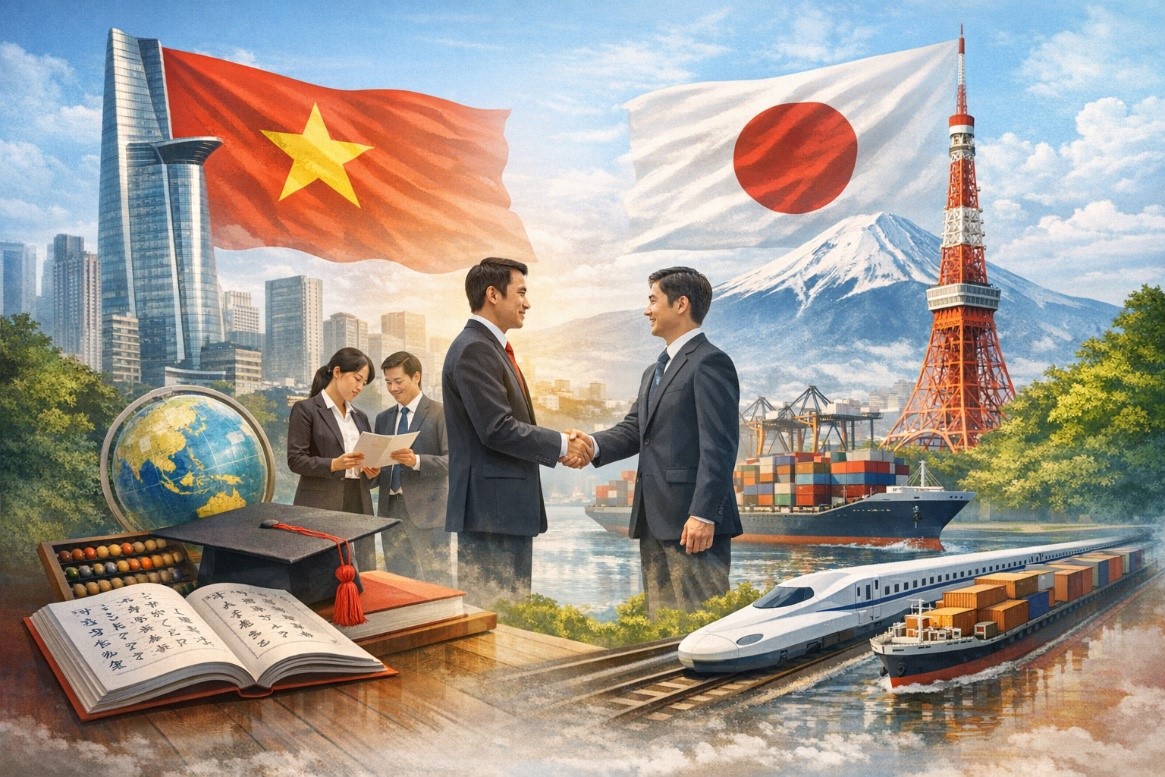 Đầu tư giáo dục tiếng Nhật, tạo nền tảng cho hợp tác kinh tế Việt – Nhật bền vững (ảnh AI minh họa)