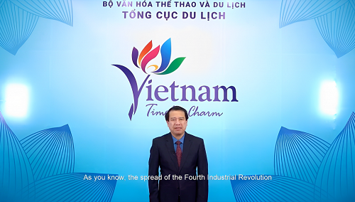 Tiến sĩ Hà Văn Siêu, Phó Tổng cục trưởng Tổng cục Du lịch Việt Nam tham gia ý kiến với tọa đàm bằng hình thức trực tuyến