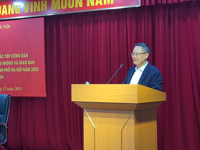 Phó Giám dốc Sở Xây dựng Hà Nội Hoàng Cao Thắng phát biểu chỉ đạo tại Hội nghị