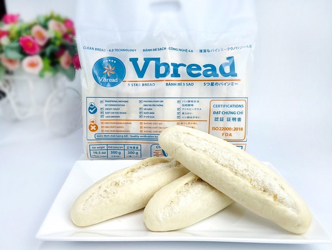 Bánh mì sạch Vbread - Vbaguette (Đạt chứng chỉ FDA, ISO 22000-2018 và test bởi SGS USA tại Việt Nam)