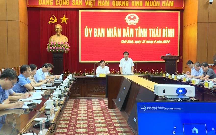 Ủy ban nhân dân tỉnh Thái Bình nghe kế hoạch triển khai các dự an, đề án quan trọng//Ảnh thaibinhtv.vn