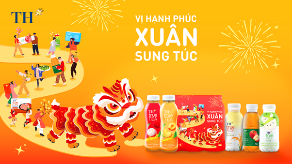 Các nhãn hàng đồ uống TH lan tỏa “Vị Hạnh Phúc – Xuân Sung Túc”