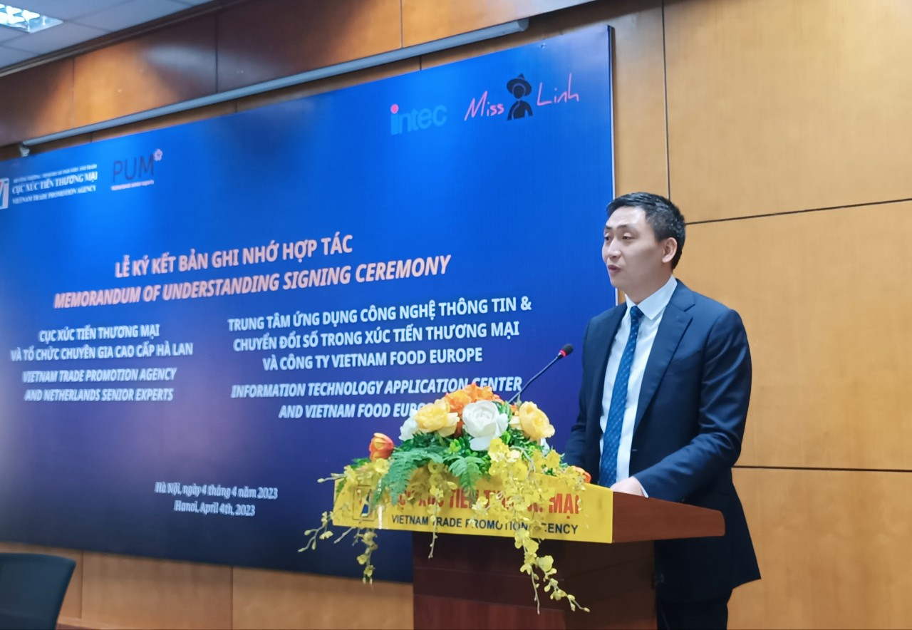 ông Hoàng Minh Chiến, Phó Cục trưởng Cục XTTM phát biểu tại buổi lễ