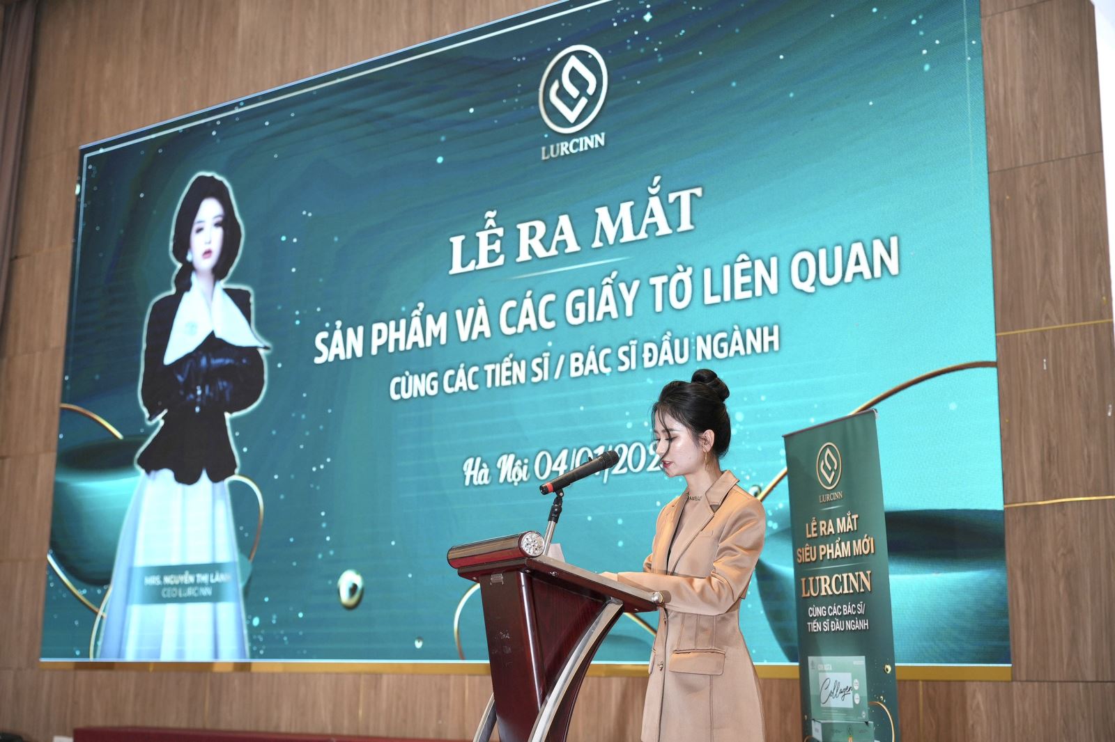 Bà Nguyễn Thị Lành - CEO thương hiệu Lurcinn phát biểu tại buổi lễ