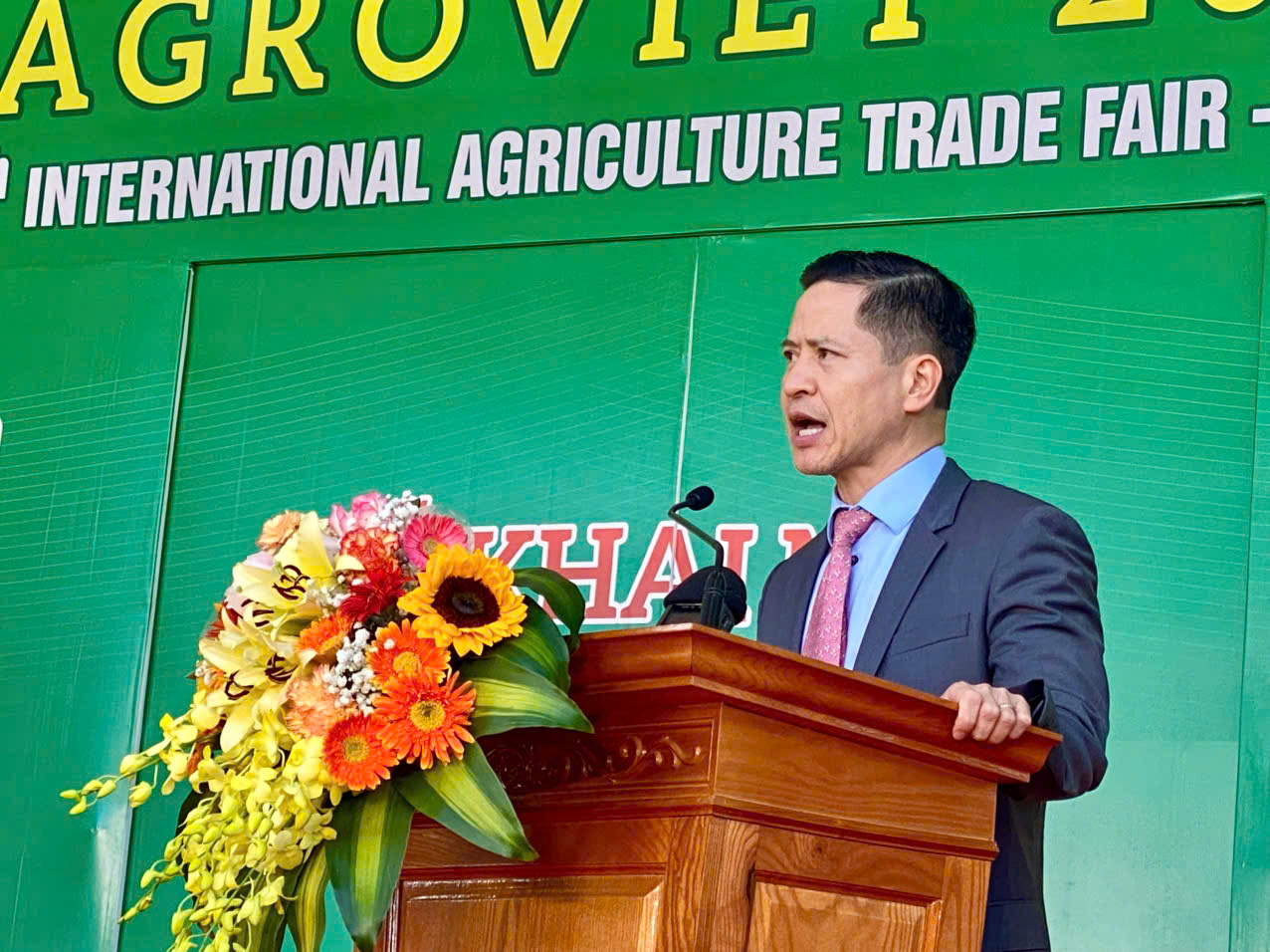 Ông Nguyễn Minh Tiến – Giám đốc Trung tâm Xúc tiến thương mại Nông nghiệp, Trưởng Ban tổ chức Hội chợ triển lãm/Ảnh Đức Thiện