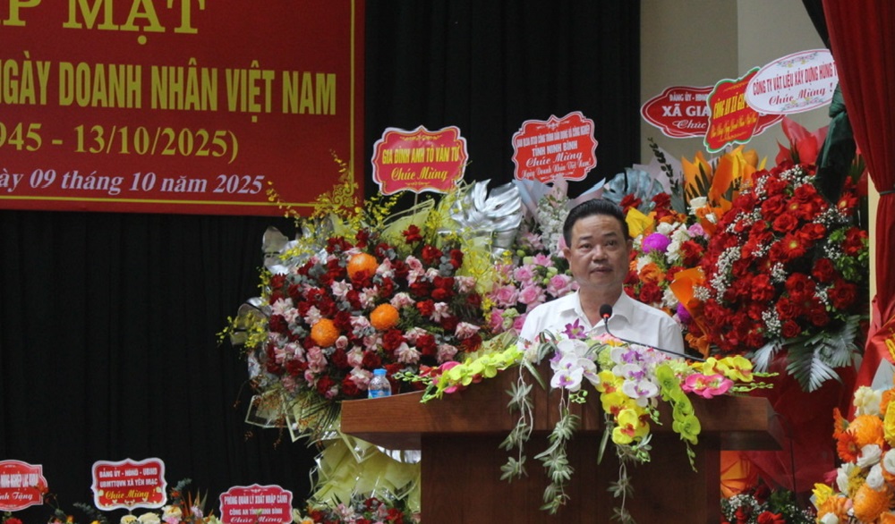 ông Nguyễn Văn Quyền – Chủ tịch Hội Doanh nghiệp Gia Viễn, bày tỏ cảm ơn sâu sắc tới sự quan tâm, chỉ đạo của lãnh đạo tỉnh và Hiệp hội Doanh nghiệp Ninh Bình, đồng thời khẳng định quyết tâm của cộng đồng doanh nghiệp Gia Viễn trong việc hoàn thành thắng lợi các nghị quyết, mục tiêu phát triển, góp phần xây dựng quê hương ngày càng giàu đẹp.