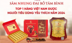 Sâm Nhung Đại Bổ Tâm Bình - Top 1 “Hàng Việt Nam được người tiêu dùng yêu thích” năm 2024