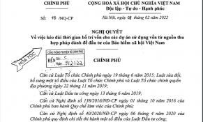 Kéo dài thời gian bố trí vốn cho dự án của Bảo hiểm xã hội Việt Nam