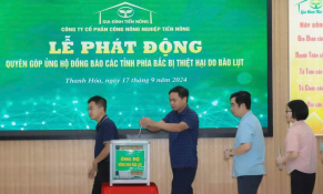 Toàn thể người lao động Công ty Tiến Nông ủng hộ đồng bào vùng lũ gần 1,5 tỷ đồng
