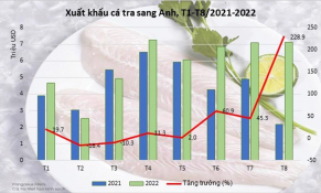 Tháng 8/2022: Xuất khẩu cá tra sang Anh tăng gấp 3 lần cùng kỳ năm ngoái