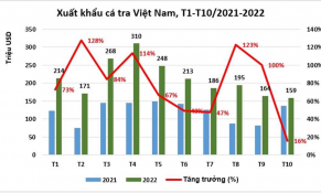 Tháng 10/2022: Xuất khẩu cá tra xuống mức thấp nhất năm