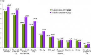 Nửa đầu tháng 9, xuất nhập khẩu hàng hoá giảm hơn 25%