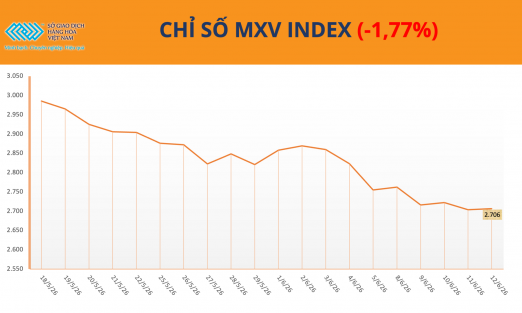 Chỉ số MXV-Index đánh mất 1,8%, cà phê nổi bật giữa nhịp điều chỉnh của thị trường